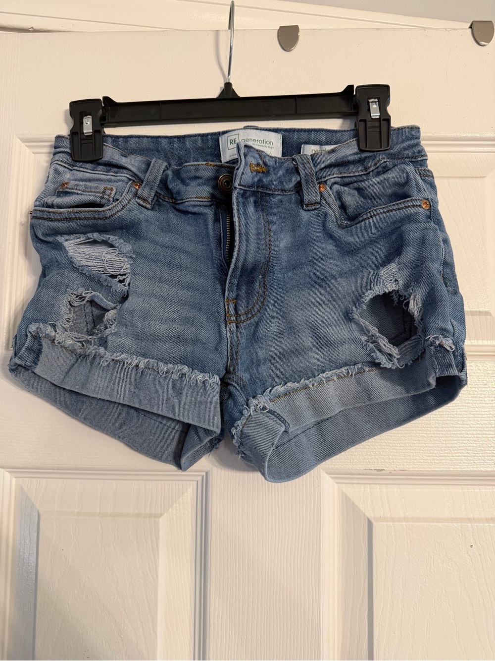 Light Blue Distressed Denim Cutoff Shorts - RE Generation by Celebrity Pink